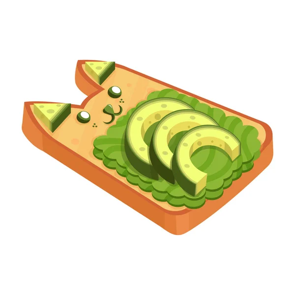 Ізольовані підсмажені авокадо їжа Векторні ілюстрації — стоковий вектор