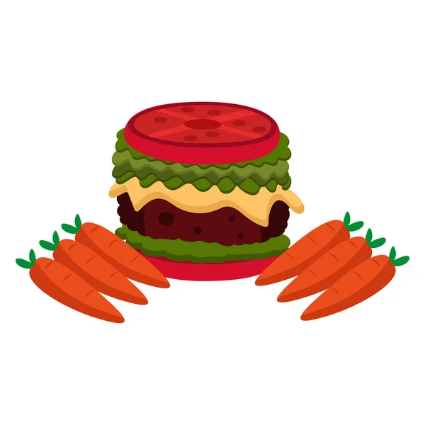 Izolovaná Burguer zelenina sladké jídlo vektorové ilustrace — Stockový vektor