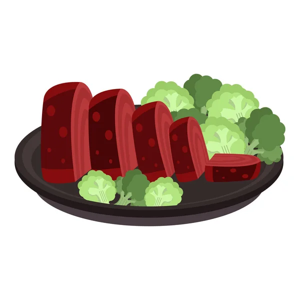 Isolerat kött grönsaker söt mat vektor illustration — Stock vektor