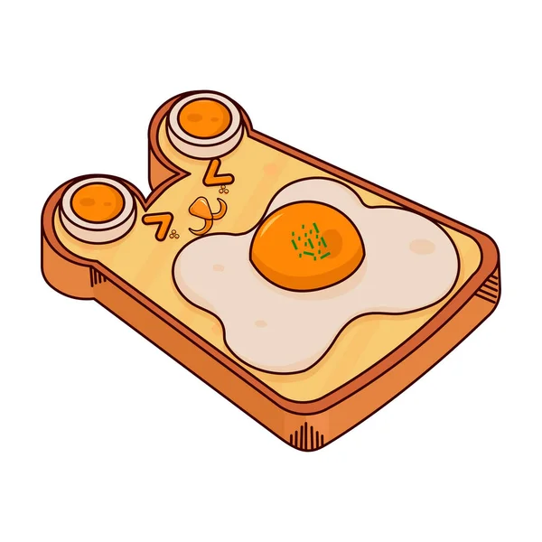 Illustration vectorielle isolée des œufs grillés — Image vectorielle