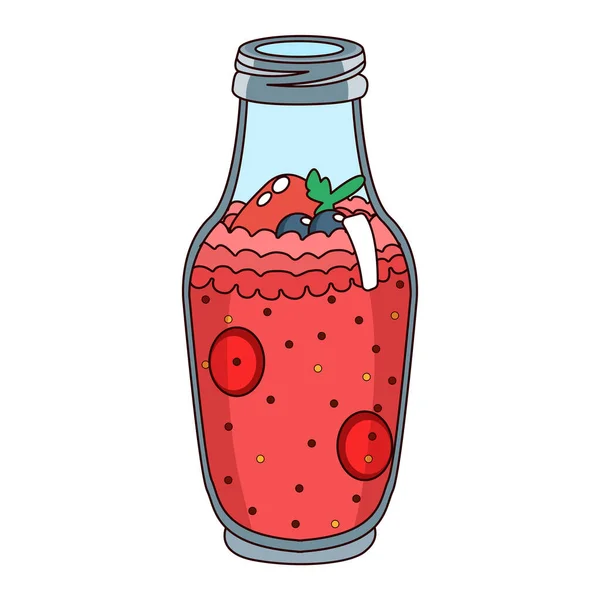 Isolierte Erdbeer-Smoothie-Nahrung gesunde Vektorillustration — Stockvektor