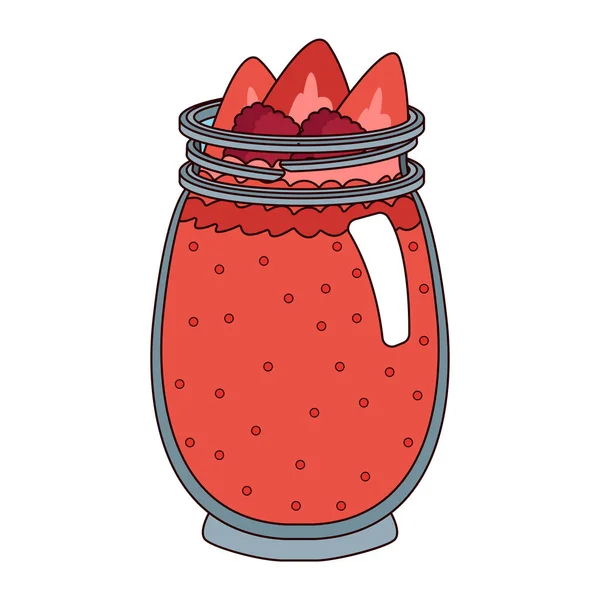 Geïsoleerde aardbeiensap voedsel gezonde vector illustratie — Stockvector
