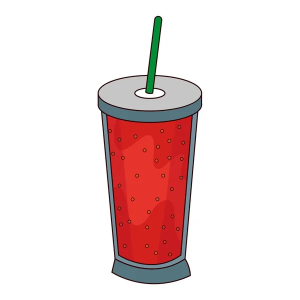 Isolerad jordgubbsmoothie mat hälsosam vektor illustration — Stock vektor