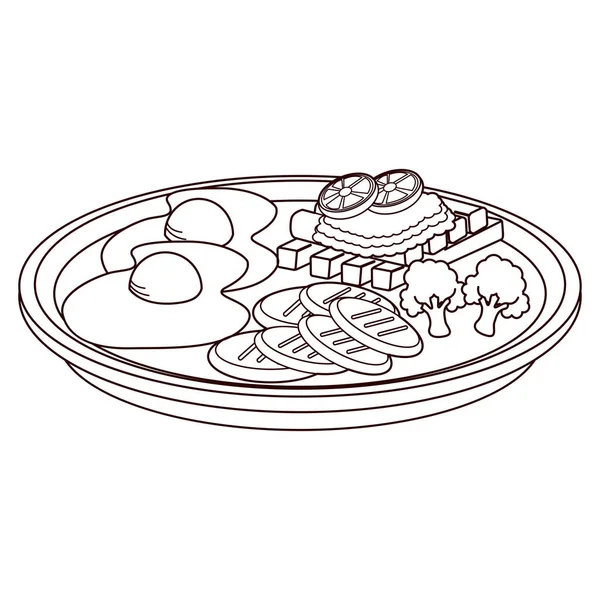 Huevo aislado verduras alimentos saludable vector ilustración — Archivo Imágenes Vectoriales