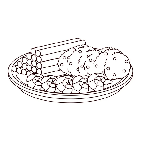 Изолированное мясо овощей пищевые здоровые векторные иллюстрации — стоковый вектор