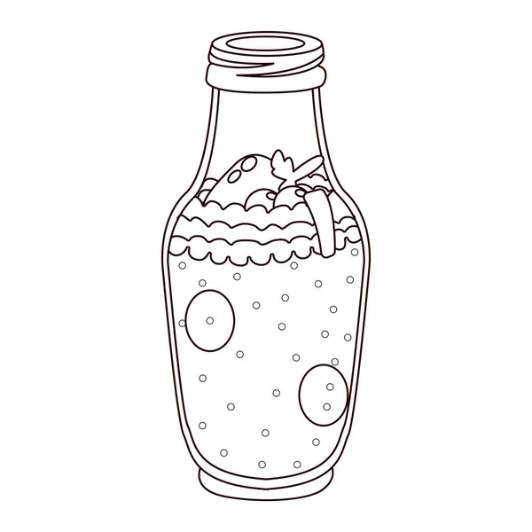 Smoothie aux fraises isolé dessiner des aliments illustration vectorielle saine — Image vectorielle