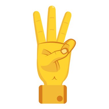 İzole edilmiş el karikatürü ikonu bir jest vektörü yapıyor