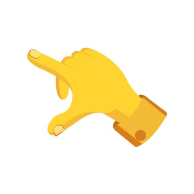 İzole edilmiş el karikatürü ikonu bir jest vektörü yapıyor