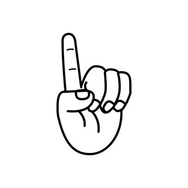 İzole edilmiş el karikatürü ana hatları simgesi bir jest vektörü yapıyor