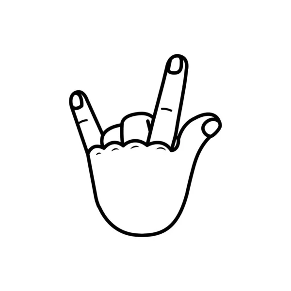 Isolated hand cartoon outline icon doing a gesture Vector — Stock Vector