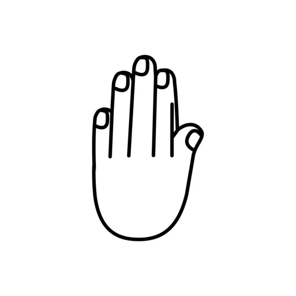 Ícone de esboço de desenhos animados mão isolado fazendo um gesto Vector —  Vetores de Stock