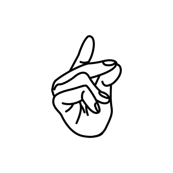 Odizolowana ikona rysunku dłoni wykonująca gest Vector — Wektor stockowy
