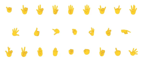 一组不同的手像做手势向量 — 图库矢量图片