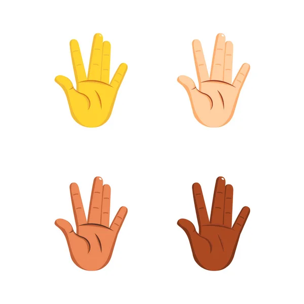 Conjunto de diferentes iconos de la mano haciendo gestos Vector — Vector de stock