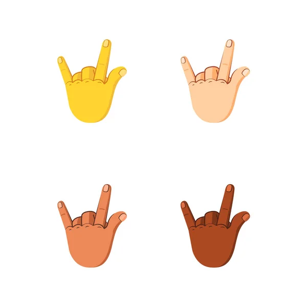 Conjunto de diferentes iconos de la mano haciendo gestos Vector — Archivo Imágenes Vectoriales