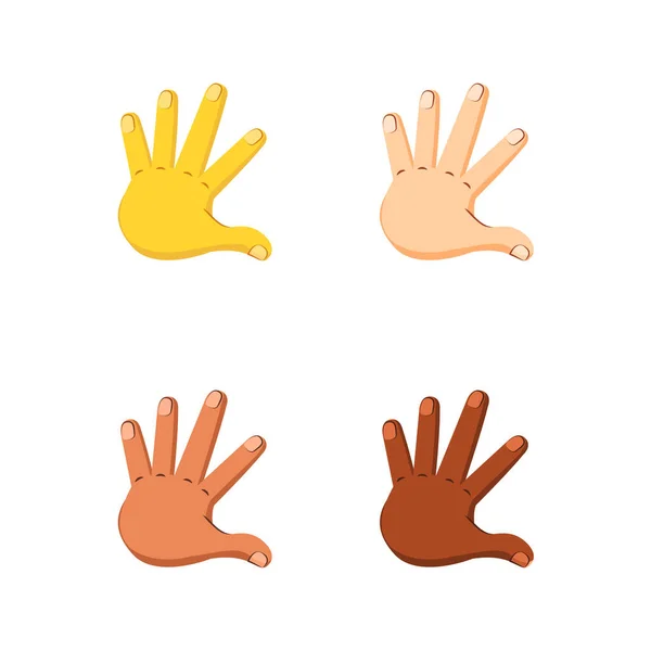 Conjunto de diferentes iconos de la mano haciendo gestos Vector — Vector de stock