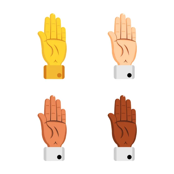 Conjunto de diferentes iconos de la mano haciendo gestos Vector — Vector de stock