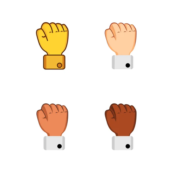 Conjunto de diferentes iconos de la mano haciendo gestos Vector — Vector de stock