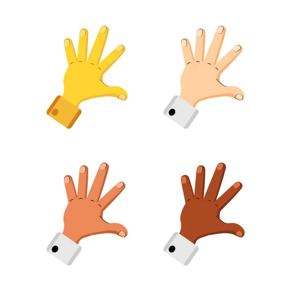 Set von verschiedenen Handsymbolen, die Gesten ausführen Vektor — Stockvektor
