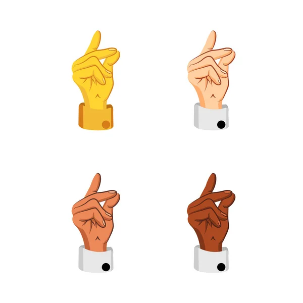 Conjunto de diferentes iconos de la mano haciendo gestos Vector — Vector de stock