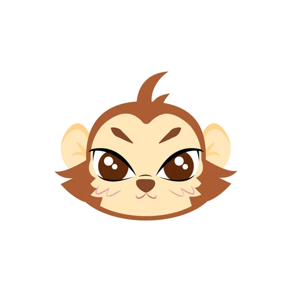 Изолированная милая обезьяна аватар Zodiac знак вектор — стоковый вектор