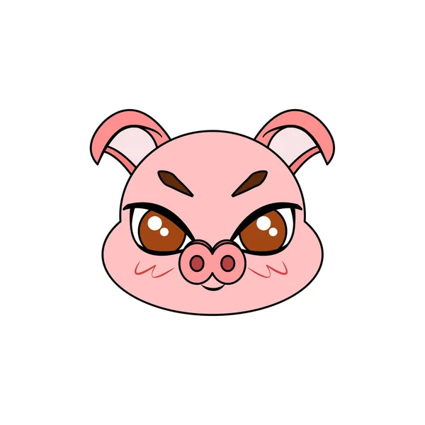 Izolat drăguț porc avatar Zodiac semn Vector — Vector de stoc