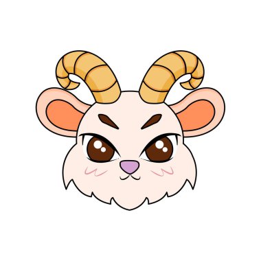 İzole edilmiş şirin keçi avatarı Zodiac İşaret Vektörü