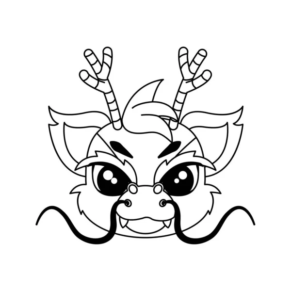 Isolato carino drago avatar segno zodiacale vettoriale — Vettoriale Stock