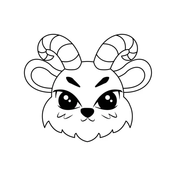 Isolado bonito cabra avatar zodíaco sinal vetor — Vetor de Stock
