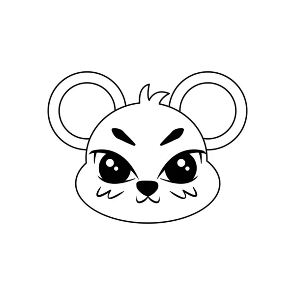 Izolált aranyos patkány avatár Zodiac jel Vektor — Stock Vector