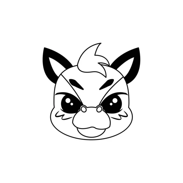 Izolált aranyos ló avatar Zodiac jel Vector — Stock Vector