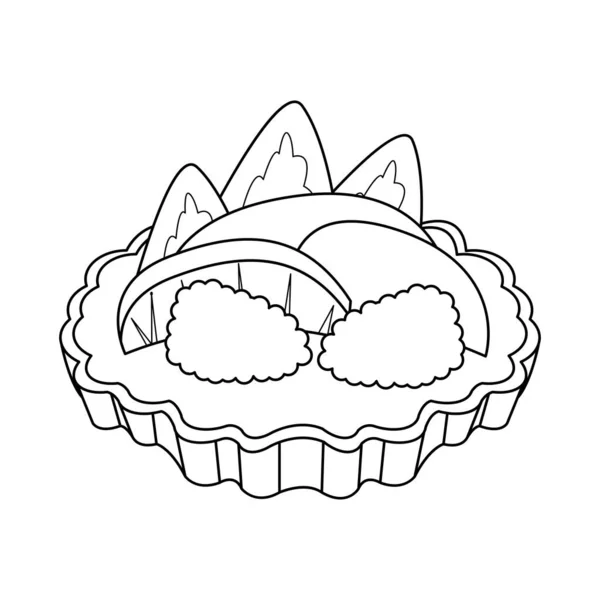 Изолированный фруктовый пирог Изысканный десерт — стоковый вектор