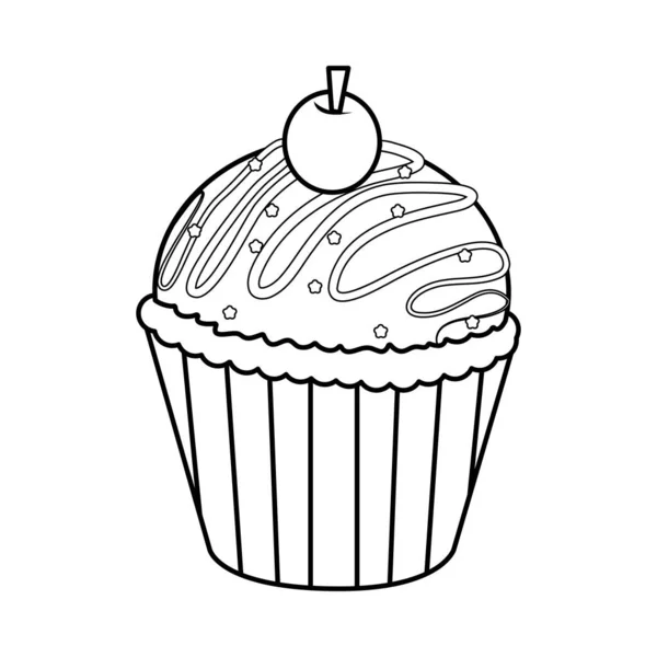 Geïsoleerde cupcake Gourmet dessert Zoet voedsel Vector — Stockvector