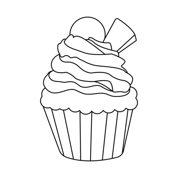 Geïsoleerde cupcake Gourmet dessert Zoet voedsel Vector — Stockvector