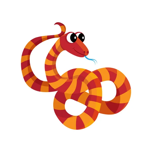 외따로 떨어져 있는 뱀 애니메이션 동물 벡터 삽화 — 스톡 벡터