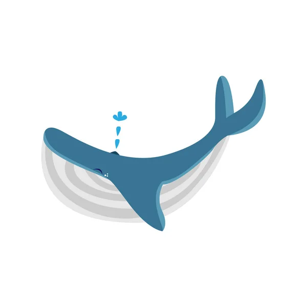 Ilustración vectorial de animales animados de ballena aislada — Vector de stock