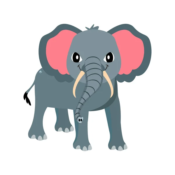 Illustration vectorielle d'animaux animés d'éléphants isolés — Image vectorielle