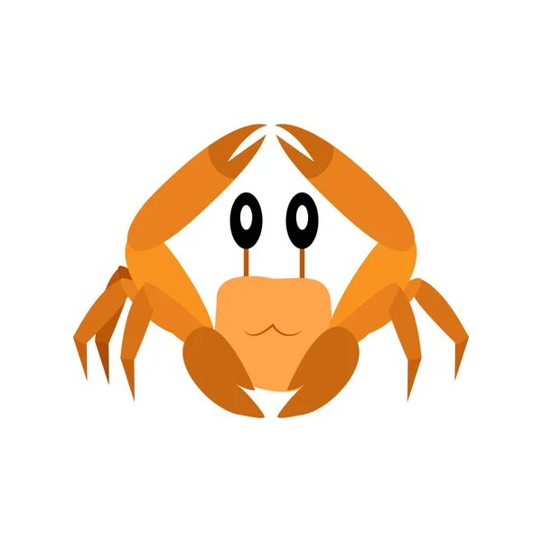 Ilustrasi vektor hewan animasi kepiting yang terisolasi - Stok Vektor