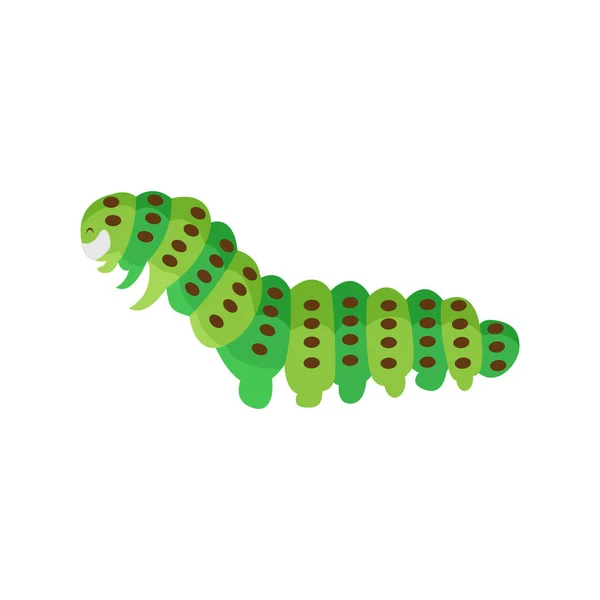 Geïsoleerde worm geanimeerde dieren vector illustratie — Stockvector