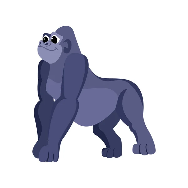 Geïsoleerde gorilla geanimeerde dieren vector illustratie — Stockvector