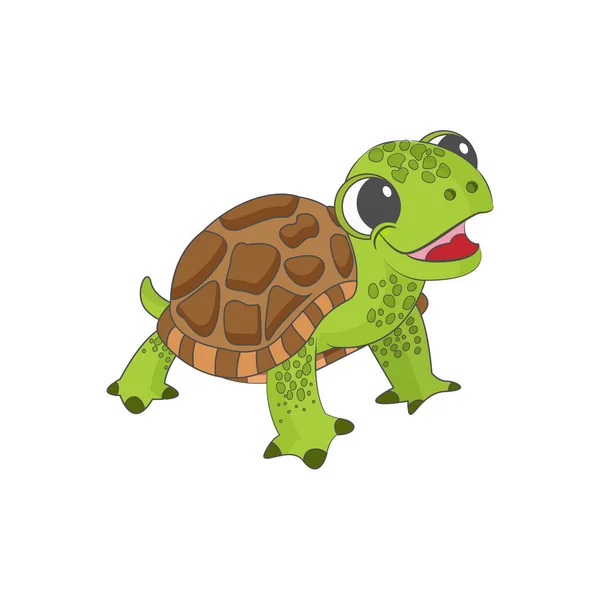 Illustration vectorielle d'animaux isolés animés de tortues — Image vectorielle