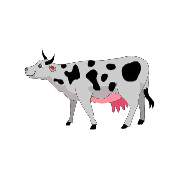 Isolierte Kuh animierte Tiere Vektor Illustration — Stockvektor