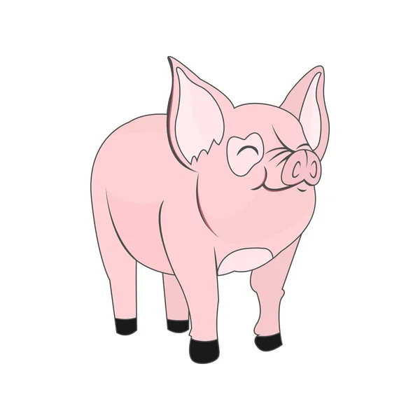 Isolated pig animated animals vector illustration — Stock Vector