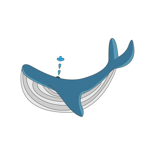 Μεμονωμένη φάλαινα κινούμενα ζώα διανυσματική απεικόνιση — Διανυσματικό Αρχείο