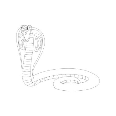 İzole edilmiş yılan animasyon hayvan vektör çizimi