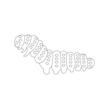 İzole edilmiş solucan, canlandırılmış hayvan vektör illüstrasyonu çizer