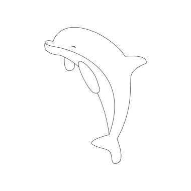 İzole edilmiş yunus animasyonu hayvan vektör çizimi