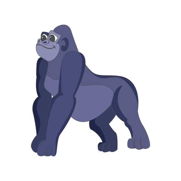 Geïsoleerde gorilla geanimeerde dieren vector illustratie — Stockvector