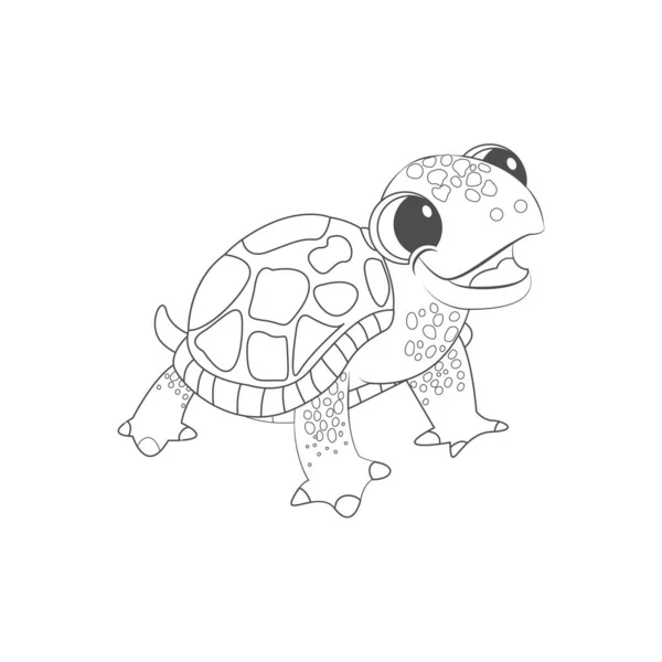 Изолированная черепаха рисует анимационные векторные иллюстрации животных — стоковый вектор