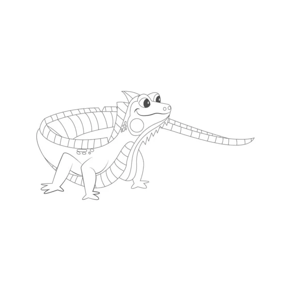 Isolado iguana desenhar animais animados vetor ilustração — Vetor de Stock